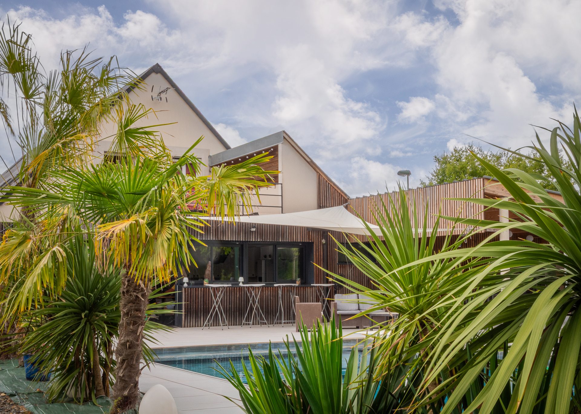 Extérieur, terrasse, piscine